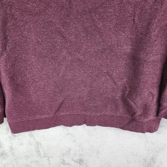 Mens Burgundy Tasso Elba Sweater 1/4 Zip 100% Cotton Long Sleeve Size XL - Picture 3 of 10